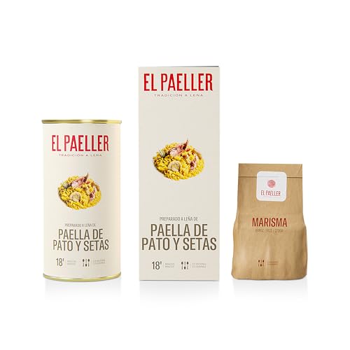 EL PAELLER - Preparado Paella de Pato y Setas | Cocinada Artesanalmente a Leña | Ingredientes 100% Naturales | Para 2-3 Personas | Fácil de Preparar en tan solo 18 Minutos | Sin Gluten