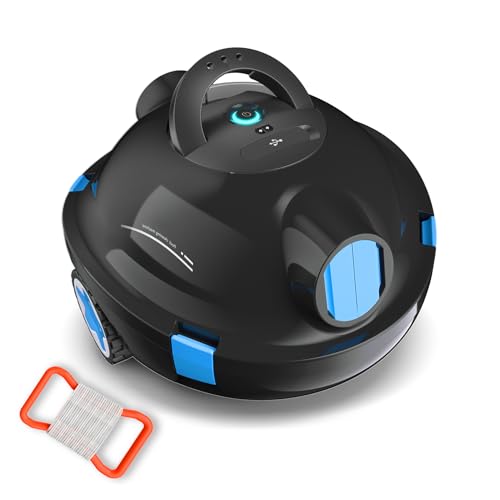 Cordless Robotic Pool Vacuum, Long Runtime Automatic Pool Cleaner, Powerful Suction for Above Ground & Inground Pools up to 1150 Sq.Ft, Self-Parking Pool Robot Vacuum for Leaves & Debris by OUCAXIA - Used condition - US$92.42