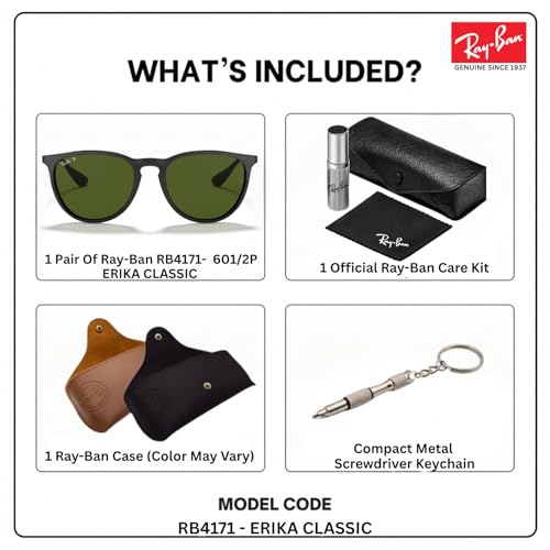 Image of Ray-Ban RB4171 ERIKA CLASSIC Phantos Shaped Sunglasses for Women with Official RAYBAN Eyewear Kit