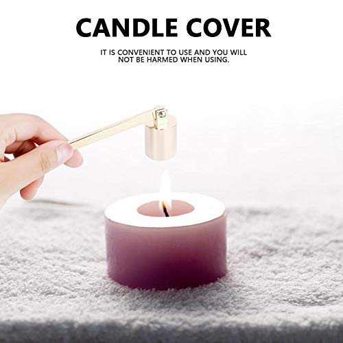 Candle Snuffer, Fashion Stainless Steel Straight Tube Shaped Candle Snuffer Wick Trimmer Cover Hand Tool (Gold)