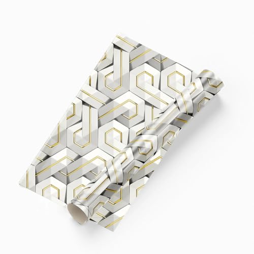 Image of FOKRIM Wallpaper for Walls Sticker Peel and Stick Removable Self Adhesive Waterproof Wall Paper for Home Kids Room Play Room (Ivory Gold)