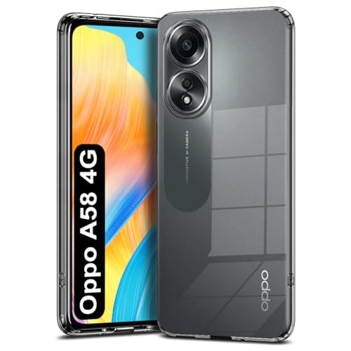 Image of Fashionury Shockproof Crystal Clear Back Cover Case for Oppo A58 | Transparent Back Cover Case | Raised Bumps for Camera & Screen Protection | 360 Degree Protection for Oppo A58 4G