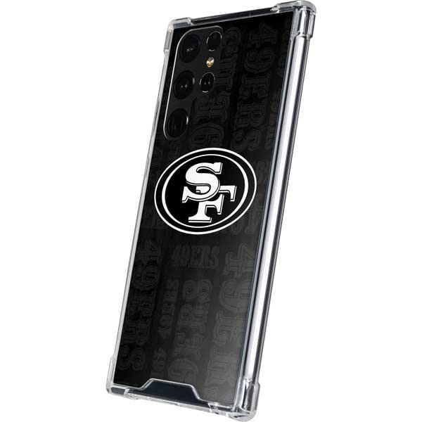 Skinit Clear Phone Case Compatible with Galaxy S22 Ultra - Officially Licensed NFL San Franciso 49ers Black & White Design