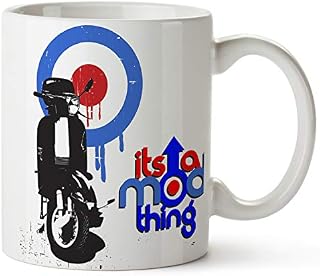 MOD Scooter Mug - Personalised Gift - Funny Cup - Add Name Novelty Work Cup Gift KM18