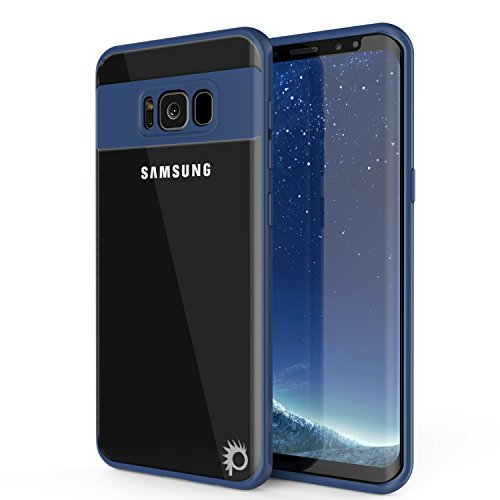 Galaxy S8 Plus Case, Punkcase [MASK Series] Full Body Hybrid Dual Layer TPU Cover [Clear Back][Non Slip][Ultra Thin Fit] W/Protective PUNKSHIELD Screen Protector for Samsung Galaxy S8 + [Navy]