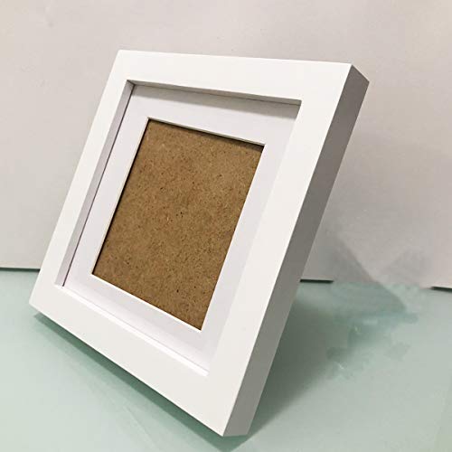 Zxt-Parts 5X5 Picture Frames With 4X4 Opening Mat. White Square Photo Frame. Solid Wood.front Opening 4.5X4.5 Without Mat.plastic Panels.the Protective Film Must Be Removed. The Tabletop Or Wall. #TOP1