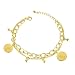 jagosen Armband Damen Gold Edelstahl Kette Frauen Armband Mädchen Damenarmband Armband Mit Queen-münzen-anhänger Glänzend Vergoldet Armband Damen Geschenke Für Frauen (Gold)