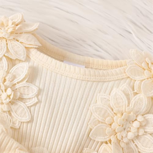 WYTbaby Baby Mädchen Kleid Langarm Neugeborene Babykleidung Rüschen Tüllkleid Prinzessin Tutu Rock für Kleinkind Mädchen 0-3 Monate