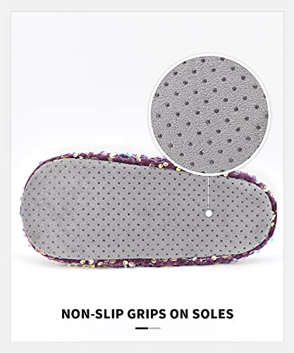 Image of Panda Bros Womens Ballerina Sequin Slippers, Bling House Slippers With Grippers