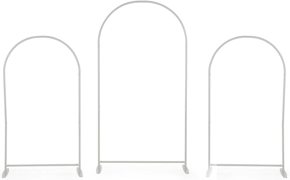 Displays2go Metal Arch Frames w/Numbered Push-Pin Frame, Knockdown Assembly, Set of 3 - Gray (AS3WALLFG)