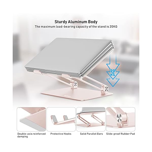 BoYata Laptopständer, Multi-Angle Laptop Ständer mit Heat-Vent, Verstellbarer Notebook Ständer Kompatibel für Laptops… – Bild 4
