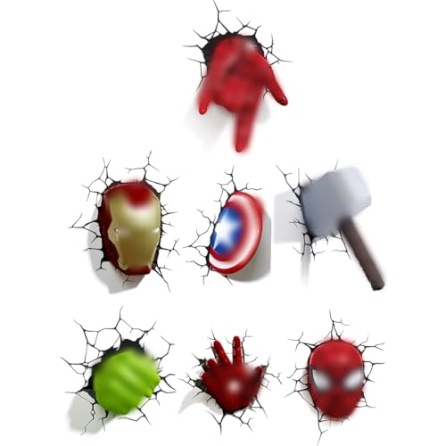 HSKRKOW 7 Piezas Pegatinas Speidermann, Vinilos De Pared Decorativos,Adhesivo De Pared De Superhéroe Para Habitación Infantil, Diseño De H-Ulk Spider Pegatinas Infantiles Pared