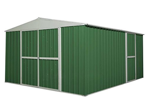 Box in Acciaio Zincato Casetta da Giardino in Lamiera 3.60 x 4.30 m x h2.10 m - 185 KG - 15 metri quadri (Verde)