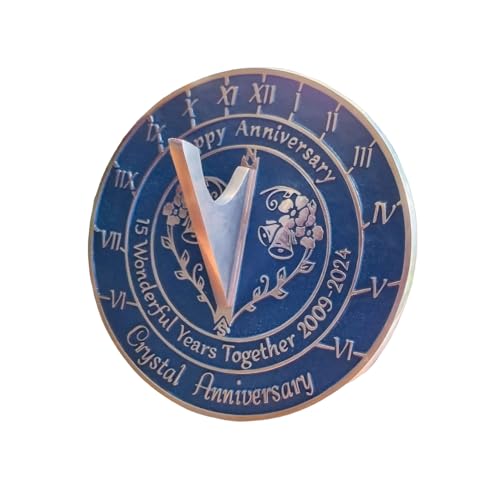 REDSKY TRADER 15th Anniversary Sundial Wedding Memorial Gift for Love Ones 8 inches Home and Garden Decor
