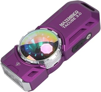 TACUBE 3.0 EDC Flashlight, Super Bright Small LED Torch, Spot & Flood Beams with 395nm UV & RGB Modes, Type-C Rechargeable Battery, Magnetic Base for Camping & Emergency Purple