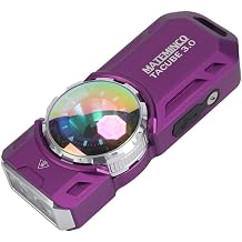 TACUBE 3.0 EDC Flashlight, Super Bright Small LED Torch, Spot & Flood Beams with 395nm UV & RGB Modes, Type-C Rechargeable Battery, Magnetic Base for Camping & Emergency Purple
