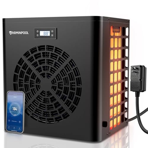 VARMINPOOL Pool Heat Pump 16000 BTU, Electric Pool Heater for Above Ground Pools up to 5500 Gallons, Energy Efficient Heat Pump Pool Heater with WiFi Control,110V- V5