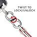 KeySmart Quick Disconnect Stainless Steel S Carabiner with Lock - Dual Carabiner Keychain Locking S Clip