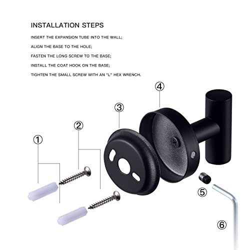 Towel Hooks Bathroom Hook Wall Towel Hooks, Stainless Steel Heavy Duty Door Hanger Towel Robe Clothes Cabinet Closet Hook For Bathroom Kitchen Garage Home Hotel, 2 Pack, Black #TOP2