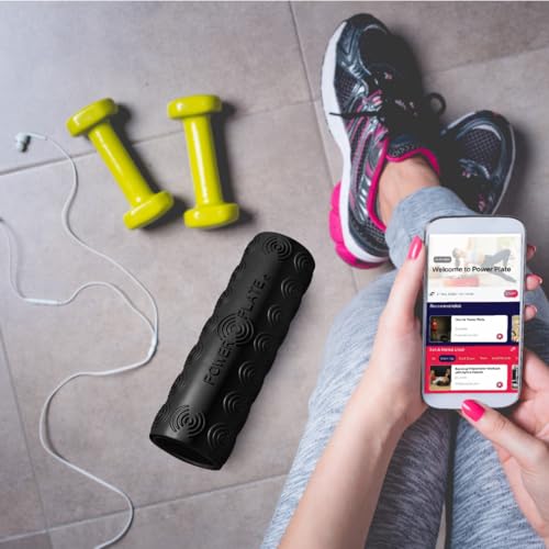 Image of Power Plate Vibrating Massage Roller with 4 Levels, Rechargeable Foam Roller with 3-Hour Battery, TSA Approved for Carry-On, Black