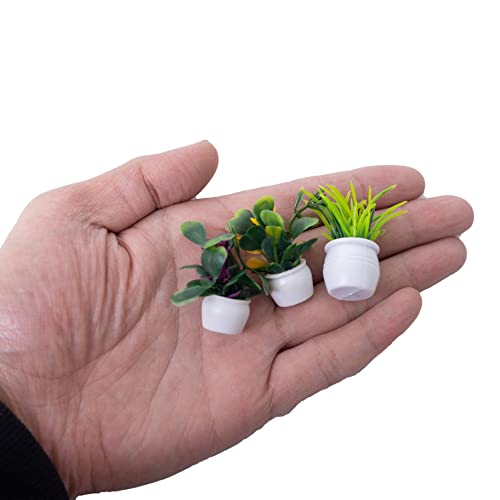 Togudot Dollhouse Miniature Plants Mini Potted Plant Bonsai Flower Model Tiny Fake Greenery Accessories Decoration 14 Pcs Ornament #TOP3