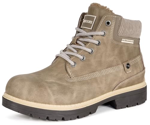 Eagsouni Botas de Nieve Mujer Cálido Botines Planas Invierno Impermeables Zapatos Senderismo Zapatillas Confortables, Caqui, 38 …