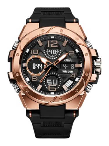 Image of V2A Styrke 5110 Analog Digital Watch for Men | Hybrid Multi Display Dial | Alarm Stopwatch Day Date 12 /24 Hr | TPU Strap | 30M Water Resistant