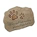 KEXMY Pet Memorial Stone Grave Marker for Dog or Cat, Pet Dog Garden Stone for Outdoor Backyard Patio or Lawn,Syampathy Pet Dog Loss Gifts (Paw Print Stone)