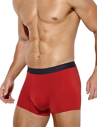 Arjen Kroos Men's Trunks Seamless Underwear Sexy Ultra-Soft Ice Silk Boxer Briefs with 3D Lined Pouch