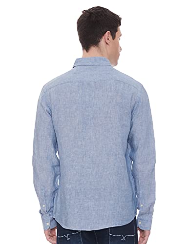 Image of Marks & Spencer Mens Solid Polyester Blend Collared Neck Regular Fit Easy Iron Shirt (Pack of 2)