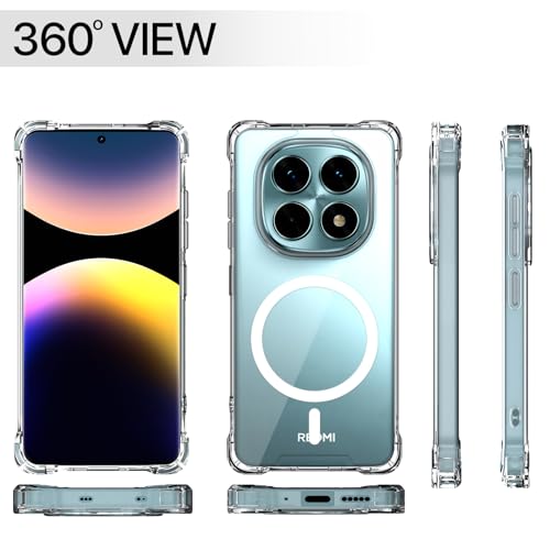 Image of Amazon Basics Back Cover for Redmi Note 15 5G Mag-Safe Shockproof PC + TPU Protective Case Magnetic Support Bumper Case (Transparent Mag-Safe)