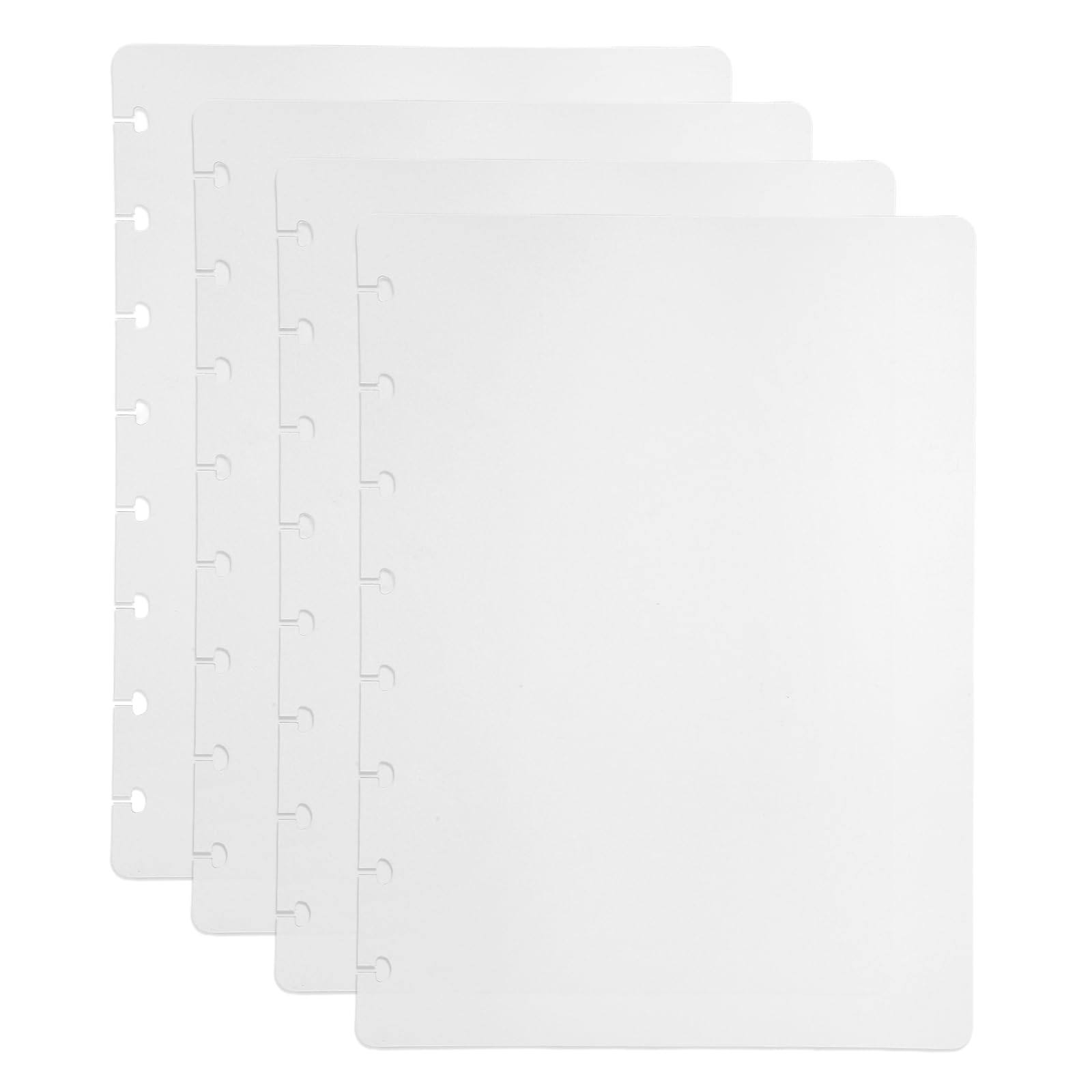 PATIKIL 2 Set Discbound Notebook Cover, 8.5 x 6 A5 Letter Size PP Disc Planner Cover for Notebook Planner Office Product, White