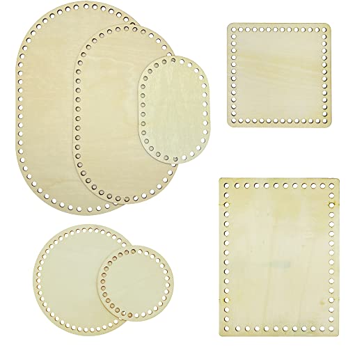 Yayatty 7 PCS Wooden Base Shaper for DIY Basket Craft Weaving Making Supplies, Assorted - 7 pcs