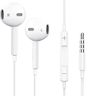 Apple MFi Certified Wired Earbuds 3.5mm HiFi Stereo Wired Earbuds Headphones Built-in Microphone, in-Ear Earphones Bass Earbuds Noise Isolating Compatible with Most Laptop,Phones,Tablets,MP3