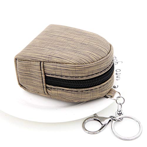 Mentin Mini Porte-Monnaie en Cuir PU pour Femme Porte-clés avec Fermeture à Glissière,Forme de Sac à Dos (Café)