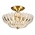 Semi Flush Mount Ceiling Light, Scalloped Clear Glass Close to Ceiling Light Fixtures with 2 Lights, Gold Vintage Light fixtures for Bedroom Living Room Entryway Hallway