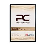 Procut Global 24X14 Black Picture Frames – Sleek Wooden Photo Frame with Shatterproof Perspex for Wall or Tabletop – Perfect for Posters, Certificates, Prints–Multiple Sizes & Colors Available