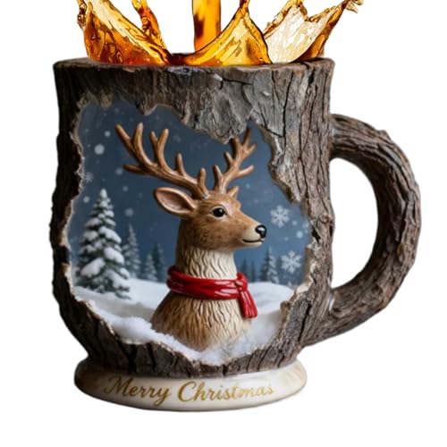Tazas de café de Navidad, divertidos vasos de alce, bonitas tazas de café para decoraciones de Navidad, para chocolate, bebidas, té, leche, decoración de fiesta de invierno, dormitorio, sala de