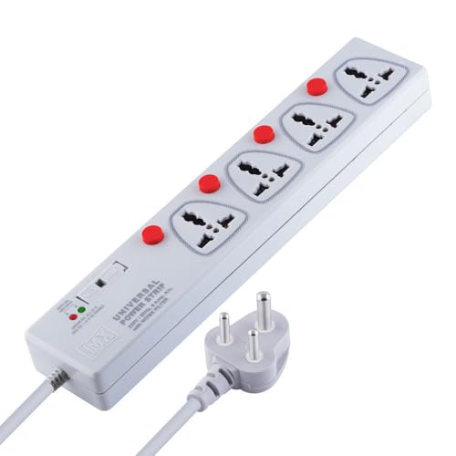 Image of MX 4 Sockets Universal Extension Board with Individual Switches 1.5 Meter Cord Multi Plug Power Strip for Home & Office Use 5 Amp Power Strip
