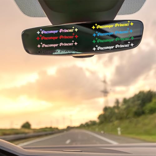 IBXWMNG 8 pièces Stickers de Voiture de Princesse, Miroir de Voiture Étanche Mignon Stickers, Passenger Princess Stickers