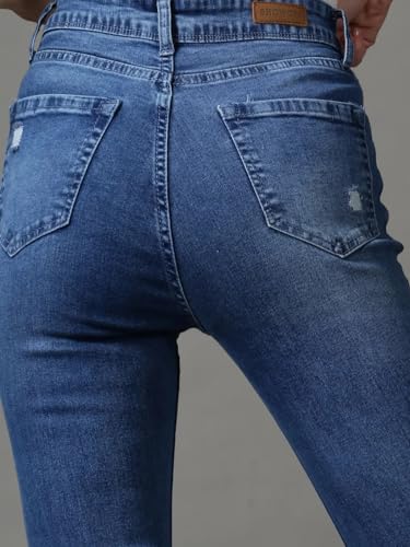 Image of SHOWOFFFF Women Bootcut Fit Jeans | Denim Jeans for Womens | Mid-Rise Regular Length Jeans for Women's