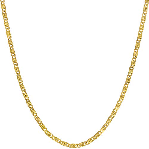 Collier chaîne maillons défilants or 24 carats anti-ternissement mixte