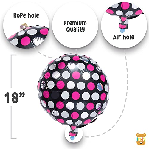 Image of ITAF Set of 35 Pcs Happy Birthday / Baby Welcome / 1st First Birthday Foil Balloons Theme Decoration Kit For Girls ,Boys ,Kids - 1 Happy Birthday Cake Foil Balloon , 2 Round Polka Dot Printed Foil Balloons, 2 Printed Happy Birthday Round Foil Balloons , 10 Rosegold , 10 White , 10 Black Metallic Balloons