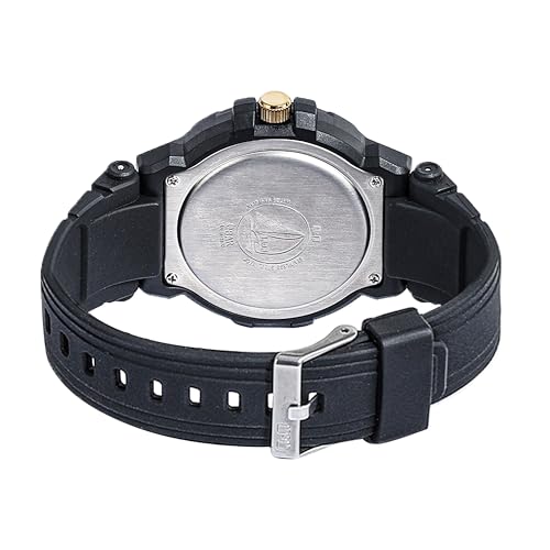 Image of Q&Q Men's Fibre Strap Analog Watch (Black Dial) - 100M Water Resistant, Lightweight Sports Casual Quartz Wristwatch - V50A-001VY