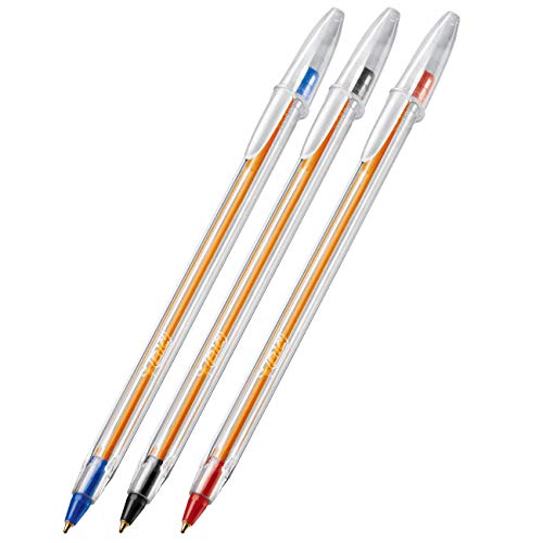 BIC Cristal Precisão -Caneta Esferográfica, Ponta Fina de 0.8mm, Pacote com 3 unidades