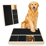 Vicloon Tabla de Rascar para Perros con Caja de Aperitivos, Rascador Uñas Perro, Tabla de Madera para Limar uñas de Perros con Papel de Lija, Lima de Uñas Alternativa