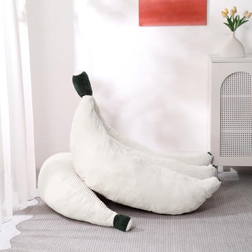 IEVENW Banana Chaise Lounge Sofa Chair for Living Room, Bean Bag Chair with Ottoman, Floor Sofa Bed with Footrest, Comfy Convertible Lounger, Plush Couch for Bedroom, Dorm (Beige, Queen) by IEVENW - Used condition - Image 7