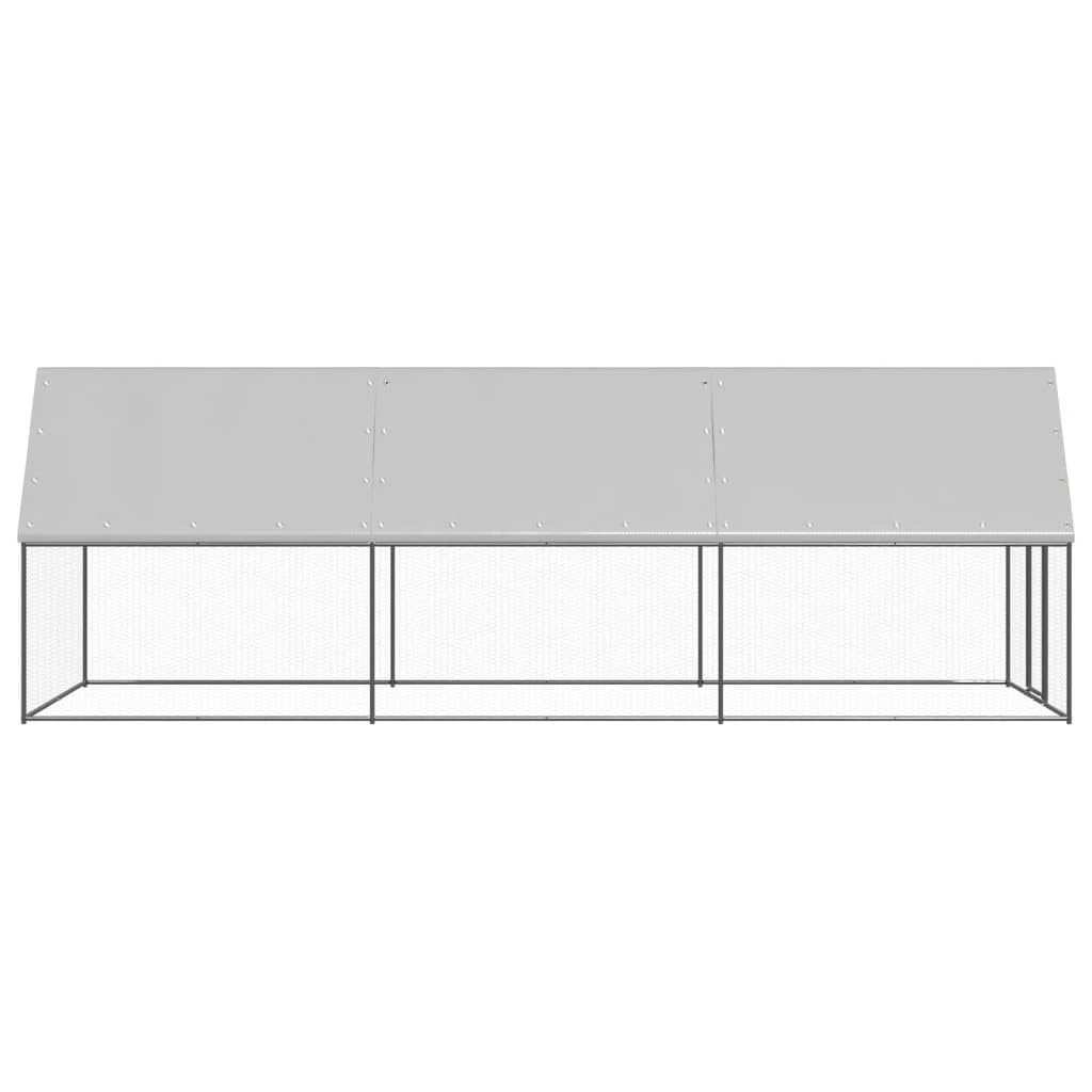 Jaula para pollos al aire libre, 2 x 6 x 2 m, acero galvanizado, jaula para gallinas, conejos, gansos, palomas y codornices