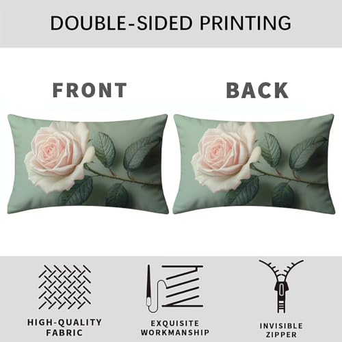 Housse de coussin 40 x 70 cm lot de 2 imperméable rose
