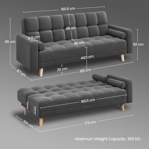 Yaheetech Modern Velvet Sofa